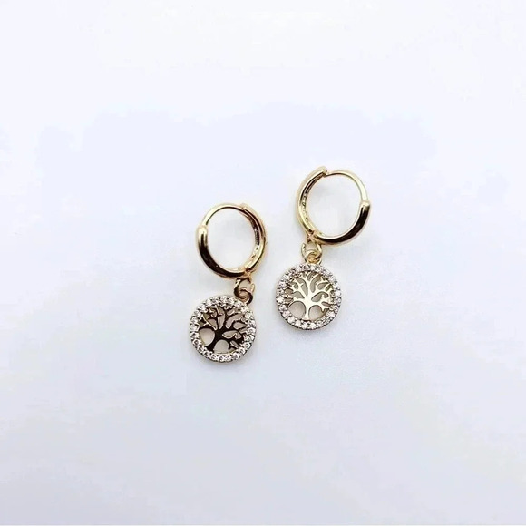 Petit Tree of Life Hoops Earrings - Picture 1 of 2